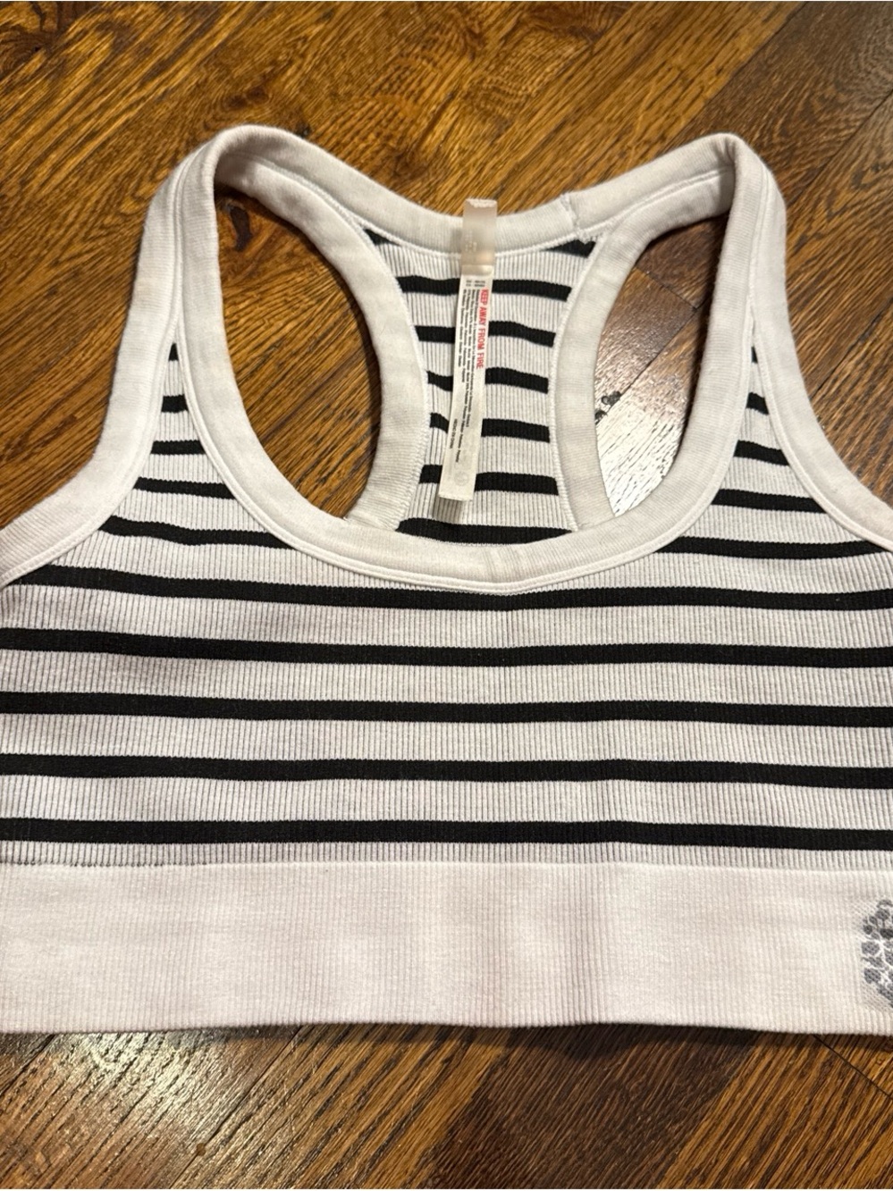 Free People Black & White Striped Racerback Bralette
